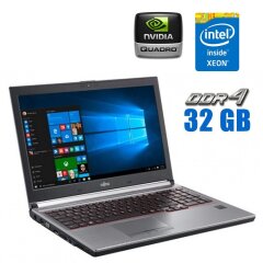 Мобільна робоча станція Б-клас Fujitsu Celsius H770 / 15.6" (1920x1080) IPS / Intel Xeon E3-1505M v6 (4 (8) ядра по 3.0 - 4.0 GHz) / 32 GB DDR4 / 512 GB SSD M.2 / nVidia Quadro M2200, 4 GB GDDR5, 128-bit / WebCam