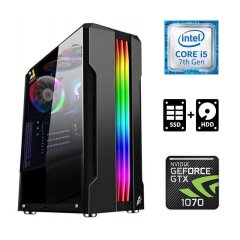 Ігровий ПК / Intel Core i5-7400 (4 ядра по 3.0 - 3.5 GHz) / 8 GB DDR4 / 120 GB SSD + 500 GB HDD / nVidia GeForce GTX 1070, 8 GB GDDR5, 256-bit