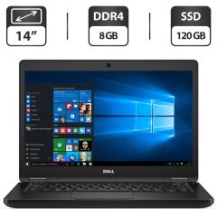 Ультрабук Б-клас Dell Latitude 5480 / 14" (1366x768) TN / Intel Core i5-7440HQ (4 ядра по 2.8 - 3.8 GHz) / 8 GB DDR4 / 120 GB SSD / Intel HD Graphics 630 / WebCam / VGA