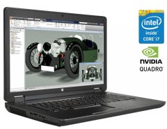 Мобильная рабочая станция HP ZBook 17 G1 / 17.3" (1600x900) TN / Intel Core i7-4700MQ (4 (8) ядра по 2.4 - 3.4 GHz) / 16 GB DDR3 / 256 GB SSD / nVidia Quadro K610M, 1 GB GDDR5, 64-bit / WebCam / DVD-ROM / Win 10 Pro