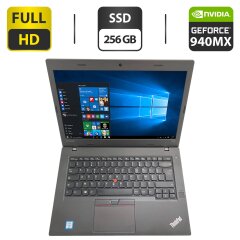 Ноутбук Lenovo ThinkPad T460p / 14" (1920x1080) IPS / Intel Core i7-6820HQ (4 (8) ядра 2.7 - 3.6 GHz) / 16 GB DDR4 / 256 GB SSD / nVidia GeForce 940MX, 2 GB GDDR3, 64-bit / WebCam