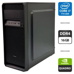 Комп'ютер Vinga CS 210B Tower / Intel Core i7-7700 (4 (8) ядра по 3.6 - 4.2 GHz) / 16 GB DDR4 / 240 GB SSD + 500 GB HDD / nVidia Quadro K2200, 4 GB GDDR5, 128-bit / 400W