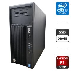 Рабочая станция HP Workstation Z230 Tower / Intel Core i5-4690K (4 ядра по 3.5 - 3.9 GHz) / 16 GB DDR3 / 240 GB SSD / AMD Radeon R7 370, 2 GB GDDR5, 256-bit / DVD-ROM