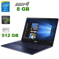 Игровой ноутбук Asus ZenbooK Pro UX550V / 15.6" (1920x1080) IPS / Intel Core i5-7300HQ (4 (8) ядра по  2.5 - 3.5 GHz) / 8 GB DDR4 / 512 GB SSD / nVidia GeForce GTX 1050, 4GB GDDR5, 128-bit 