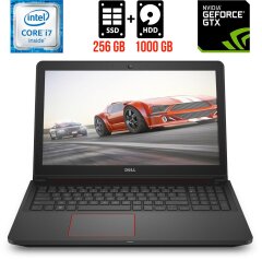 Игровой ноутбук Б-класс Dell Inspiron 15-7559 / 15.6" (1920x1080) IPS / Intel Core i7-6700HQ (4 (8) ядра по 2.6 - 3.5 GHz) / 16 GB DDR3 / 256 GB SSD + 1000 GB HDD / nVidia GeForce GTX 960M, 4 GB GDDR5, 128-bit / WebCam / HDMI