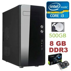 Игровой ПК Tower / Intel Core i3-3240 (2 (4) ядра по 3.4 GHz) / 8 GB DDR3 / 500 GB HDD / nVidia GeForce GTX 750 Ti 2GB GDDR5 / 400W