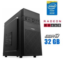 Ігровий ПК Vinga CS112B Tower / Intel Xeon E3-1240 v3 (4 (8) ядра по 3.4 - 3.8 GHz) (аналог i7-4770) / 32 GB DDR3 / 256 GB SSD / AMD Radeon RX 460, 2 GB GDDR5, 128-bit