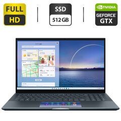 Ігровий ультрабук Asus ZenBook Pro 15 UX535L / 15.6" (1920x1080) IPS Touch / Intel Core i7-10750H (6 (12) ядер по 2.6 - 5.0 GHz) / 16 GB DDR4 / 512 GB SSD / nVidia GeForce GTX 1650 Ti, 4 GB GDDR6, 128-bit / WebCam / HDMI