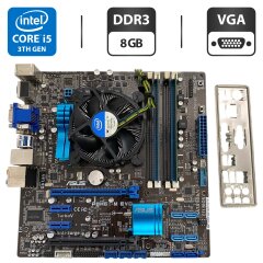 Комплект: материнская плата Asus P8H61-M EVO / Intel Core i5-3470 (4 ядра по 3.2 - 3.6 GHz) / 8 GB DDR3 / Intel HD Graphics 2500 / Socket LGA1155 / Кулер BOX