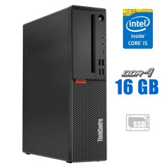 Комп'ютер Lenovo ThinkCentre M720s SFF / Intel Core i5-8500 (6 ядер по 3.0 - 4.1 GHz) / 16 GB DDR4 / 480 GB SSD / Intel UHD Graphics 630 / VGA
