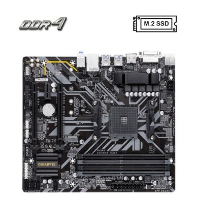 Новая материнская плата Gigabyte B450M DS3H / Socket AMD AM4 / USB 3.2
