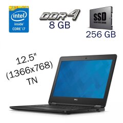 Нетбук Dell Latitude E7270 / 12.5" (1366x768) TN / Intel Core i7-6600U (2 (4) ядра по 2.6 - 3.4 GHz) / 8 GB DDR4 / 256 GB SSD / Intel HD Graphics 520 / WebCam