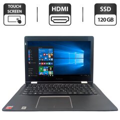 Ноутбук-трансформер Б-класс Lenovo Yoga 500-14ACL / 14" (1366x768) TN Touch / AMD A4-7210 (4 ядра по 1.8 - 2.2 GHz) / 4 GB DDR3 / 120 GB SSD / AMD Radeon R3 Graphics / WebCam / АКБ не держит