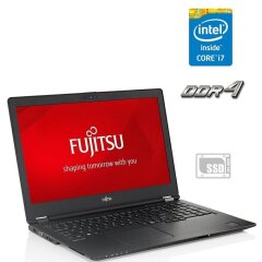 Ноутбук Fujitsu LifeBook U757 / 15.6" (1366x768) TN / Intel Core i7-6500U (2 (4) ядра по 2.5 - 3.1 GHz) / 4 GB DDR4 / 120 GB SSD / Intel HD Graphics 520 / WebCam