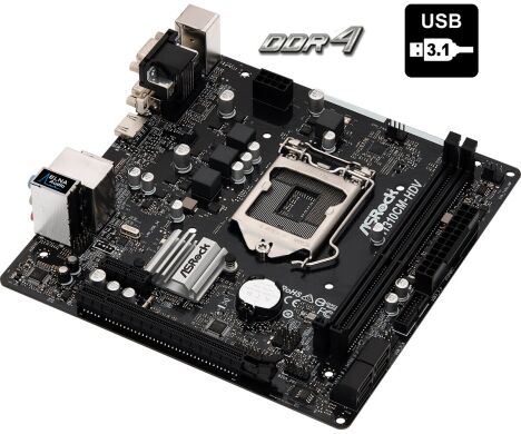 Нова материнська плата ASRock H310CM-HDV / Socket LGA1151 / USB 3.1