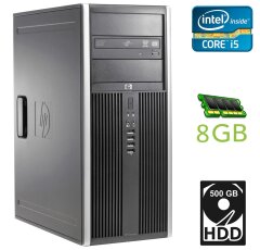 ПК HP Compaq Elite 8300 Tower / Intel Core i5-2500 (4 ядра по 3.3 - 3.7 GHz) / 8 GB DDR3 / 500 GB HDD / Intel HD Graphics 2000 / 320W / DVD-RW / DisplayPort