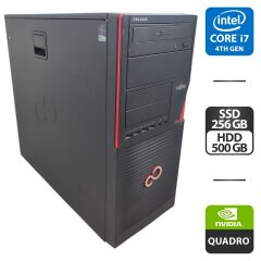 Рабочая станция Fujitsu Celsius W530 Workstation Tower / Intel Core i7-4790 (4 (8) ядра по 3.6 - 4.0 GHz) / 16 GB DDR3 / 256 GB SSD + 500 GB HDD / nVidia Quadro K420, 1 GB GDDR3, 128-bit / DVD-ROM