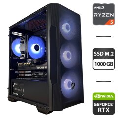 Сборка под заказ: новый компьютер MSI MAG Forge M100R Black Tower / AMD Ryzen 5 7500F (6 (12) ядер по 3.7 - 5.0 GHz) / 32 GB DDR5 / 1000 GB SSD M.2 / nVidia GeForce RTX 3080, 10 GB GDDR6X, 320-bit / 750W