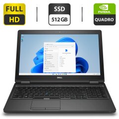 Мобильная рабочая станция Б-класс Dell Precision 3520 / 15.6" (1920x1080) IPS / Intel Core i7-7700HQ (4 (8) ядра по 2.8 - 3.8 GHz) / 16 GB DDR4 / 512 GB SSD / nVidia Quadro M620, 2 GB GDDR5, 128-bit / WebCam / HDMI