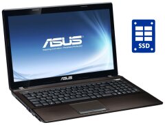 Ноутбук Asus K53E / 15.6" (1366x768) TN / Intel Core i3-2330M (2 (4) ядра по 2.2 GHz) / 8 GB DDR3 / 240 GB SSD / Intel HD Graphics 3000 / WebCam / DVD-ROM / Win 10 Pro 