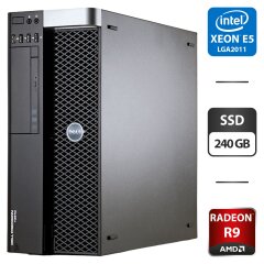 Комп'ютер Dell Precision T3610 Tower / Intel Xeon E5-2658 v2 (10 (20) ядер по 2.4 - 3.0 GHz) / 32 GB DDR3 / 240 GB SSD / AMD Radeon R9 270X, 2 GB GDDR5, 256-bit / DVD-ROM