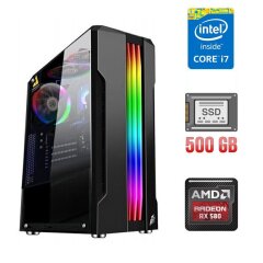 Ігровий ПК Tower / Intel Core i7-4770 (4 (8) ядра по 3.4 - 3.9 GHz) / 8 GB DDR3 / 500 GB SSD / AMD Radeon RX 580, 8 GB GDDR5, 256-bit