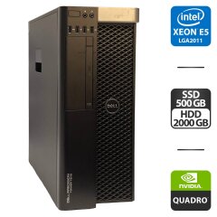 Робоча станція Dell Precision T7810 Tower / 2x Intel Xeon E5-2623 v3 (4 (8) ядра по 3.0 - 3.5 GHz) / 64 GB DDR4 / 500 GB SSD + 2000 GB HDD / nVidia Quadro K4200, 4 GB GDDR5, 256-bit / 825W / DVD-ROM