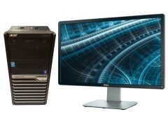 Комплект ПК Б-класс: Acer Veriton M4620G Tower / Intel Core i3-3220 (2 (4) ядра по 3.3 GHz) / 8 GB DDR3 / 500 GB HDD / Intel HD Graphics 2500 / DVD-RW + Монитор Dell P2314Ht / 23" (1920x1080) IPS / 1x DVI, 1x DP, 1x VGA, 4x USB 2.0 / VESA 100x100 / Pivot