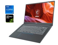 Ігровий ультрабук MSI Prestige 15 A11SCX / 15.6" (1920x1080) IPS / Intel Core i7-1185G7 (4 (8) ядра по 3.0 - 4.8 GHz) / 16 GB DDR4 / 512 GB SSD / nVidia GeForce GTX 1650 Max-Q, 4 GB GDDR5, 128-bit / WebCam / Win 11 Home