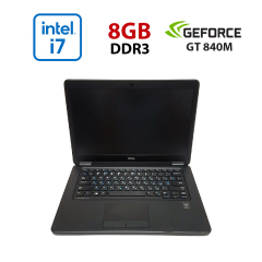 Ультрабук Б-класс Dell Latitude E7450 / 14" (1920x1080) IPS / Intel Core i7-5600U (2 (4) ядра по 2.6 - 3.2 GHz) / 8 GB DDR3 / 256 GB SSD / nVidia GeForce GT 840M, 2 GB DDR3, 64-bit / WebCam / Win 10 no Lic