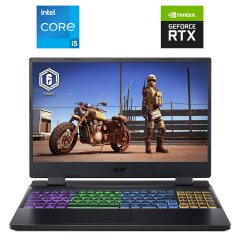 Игровой ноутбук Acer Nitro 5 AN515-58 / 15.6" (1920x1080) IPS / Intel Core i5-12500H (12 (16) ядер по 3.3&nbsp;- 4.5&nbsp;GHz) / 16 GB DDR5 / 512 GB SSD NVMe / nVidia GeForce RTX 4050, 6 GB GDDR6, 96-bit / WebCam