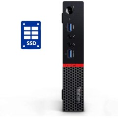 Неттоп Lenovo ThinkCentre M600 USFF / Intel Pentium J3710 (4 ядра по 1.6 - 2.64 GHz) / 8 GB DDR3 / 256 GB SSD / Intel HD Graphics + переходник DisplayPort-DVI