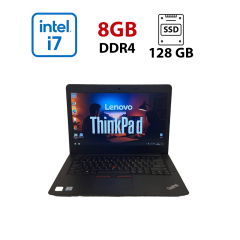 Ноутбук Б-класс Lenovo ThinkPad E470 / 14" (1920x1080) IPS / Intel Core i5-7200U (2 (4) ядра по 2.5 - 3.1 GHz) / 8 GB DDR4 / 240 GB SSD / nVidia GeForce 940MX, 2 GB GDDR5, 64-bit / WebCam