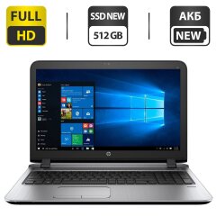 Ноутбук HP ProBook 450 G3 / 15.6" (1920x1080) IPS / Intel Core i5-6200U (2 (4) ядра по 2.3 - 2.8 GHz) / 8 GB DDR4 / 512 GB SSD NEW / Intel HD Graphics 520 / WebCam / HDMI / АКБ NEW / Windows 10 Pro