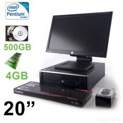 HP Compaq 8200 Elite SFF / Intel Pentium&reg; G620 (2 ядра по 2.6 GHz) / 4 GB DDR 3 / 500 GB HDD + Монитор HP LA2006X / 20" / 1600x900 / TN WLED 16:9 / VGA + DVI + DP Black