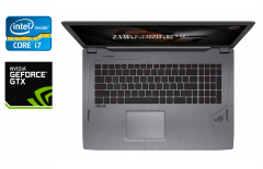 Игровой ноутбук Asus ROG Strix GL702V / 17.3" (1920x1080) IPS / Intel Core i7-7700HQ (4 (8) ядра по 2.8 - 3.8 GHz) / 16 GB DDR4 / 512 GB SSD / nVidia GeForce GTX 1060, 6 GB GDDR5, 192-bit / WebCam / HDMI