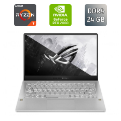 Ігровий ноутбук Asus ROG Zephyrus G14 GA401IV / 14" (1920x1080) IPS / AMD Ryzen 7 4800HS (8 (16) ядер по 2.9 - 4.2 GHz) / 24 GB DDR4 / 1000 GB SSD / nVidia GeForce RTX 2060, 6 GB GDDR6, 192-bit / HDMI / Windows 11