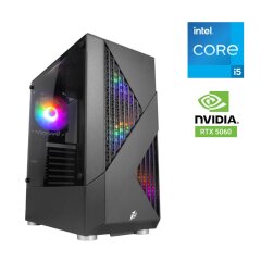 Игровой ПК 1stPlayer F3-A-BK-4F1 Black Tower / Intel Core i5-12400F (6 (12) ядер по 2.5 - 4.4 GHz) / 16 GB DDR5 / 512 GB SSD M.2 / nVidia GeForce RTX 5060, 8 GB GDDR7, 128-bit