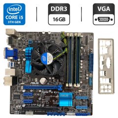 Комплект: материнская плата Asus P8H61-M EVO / Intel Core i5-3470 (4 ядра по 3.2 - 3.6 GHz) / 16 GB DDR3 / Intel HD Graphics 2500 / Socket LGA1155 / Кулер BOX
