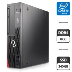 Комп'ютер Fujitsu Esprimo D957 E85 SFF / Intel Core i5-7500 (4 ядра по 3.4 - 3.8 GHz) / 8 GB DDR4 / 240 GB SSD / Intel HD Graphics 630 / 280W