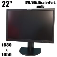 Lenovo LT2252pwA / 22" (1680x1050) 16:10 TN / DVI, VGA, DisplayPort, audio