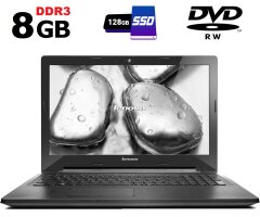 Ноутбук Б-клас Lenovo G50-30 / 15.6" (1366x768) TN / Intel Pentium N3540 (4 ядра по 2.16 - 2.66 GHz) / 8 GB DDR3 / 128 GB SSD / Intel HD Graphics / WebCam / DVD-RW / HDMI
