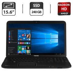 Ноутбук Б-класс Toshiba Satellite Pro C850 / 15.6" (1366x768) TN / Intel Core i5-3210M (2 (4) ядра по 2.5 - 3.1 GHz) / 8 GB DDR3 / 240 GB SSD / AMD Radeon HD 7670M, 1 GB GRR3, 64-bit / WebCam / DVD-ROM / HDMI