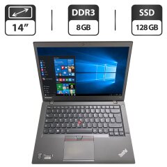 Ноутбук Lenovo ThinkPad T450s / 14" (1600x900) TN / Intel Core i5-5300U (2 (4) ядра 2.3 - 2.9 GHz) / 8 GB DDR3 / 128 GB SSD / Intel HD Graphics 5500 / WebCam
