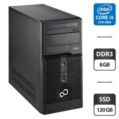 Компьютер Fujitsu Esprimo P510 E85 Tower / Intel Core i5-2400 (4 ядра по 3.1 - 3.4 GHz) / 8 GB DDR3 / 120 GB SSD / Intel HD Graphics 2000 / DVD-ROM / VGA