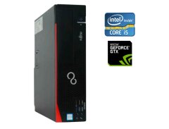 ПК Fujitsu Esprimo D556 2 E85+ SFF / Intel Core i5-6400 (4 ядра по 2.7 - 3.3 GHz) / 8 GB DDR4 / 120 GB SSD + 500 GB HDD / nVidia GeForce GTX 745, 2 GB GDDR3, 128-bit / DVD-ROM / Win 10