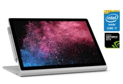 Игровой ультрабук-трансформер Microsoft SurfaceBook 2 / 15" (3240x2160) IPS Touch / Intel Core i7-8650U (4 (8) ядра по 1.9 - 4.2 GHz) / 16 GB DDR4 / 256 GB SSD / nVidia GeForce GTX 1060, 6GB GDDR5, 192-bit / WebCam