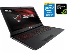 Ігровий ноутбук Asus ROG G751JT / 17.3" (1920x1080) IPS / Intel Core i7-4720HQ (4 (8) ядра по 2.6 - 3.6 GHz) / 16 GB DDR3 / 480 GB SSD / nVidia GeForce GTX 970M, 3 GB GDDR5, 192-bit / WebCam / DVD-ROM / Win 10 Home