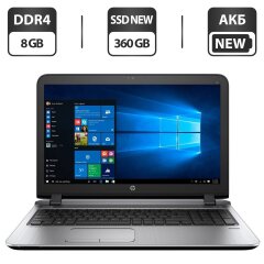 Ноутбук HP ProBook 450 G3 / 15.6" (1366x768) TN / Intel Core i5-6200U (2 (4) ядра по 2.3 - 2.8 GHz) / 8 GB DDR4 / 360 GB SSD NEW / Intel HD Graphics 520 / WebCam / HDMI / АКБ NEW / Windows 10 Pro
