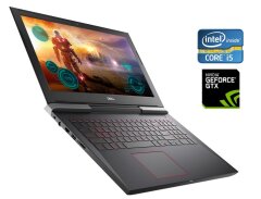 Игровой ноутбук Dell Inspiron 15 7577 / 15.6" (1920x1080) IPS / Intel Core i5-7300HQ (4 ядра по 2.5 - 3.5 GHz) / 16 GB DDR4 / 128 GB SSD + 1000 GB HDD / nVidia GeForce GTX 1060 Max-Q, 6 GB GDDR5, 192-bit / WebCam